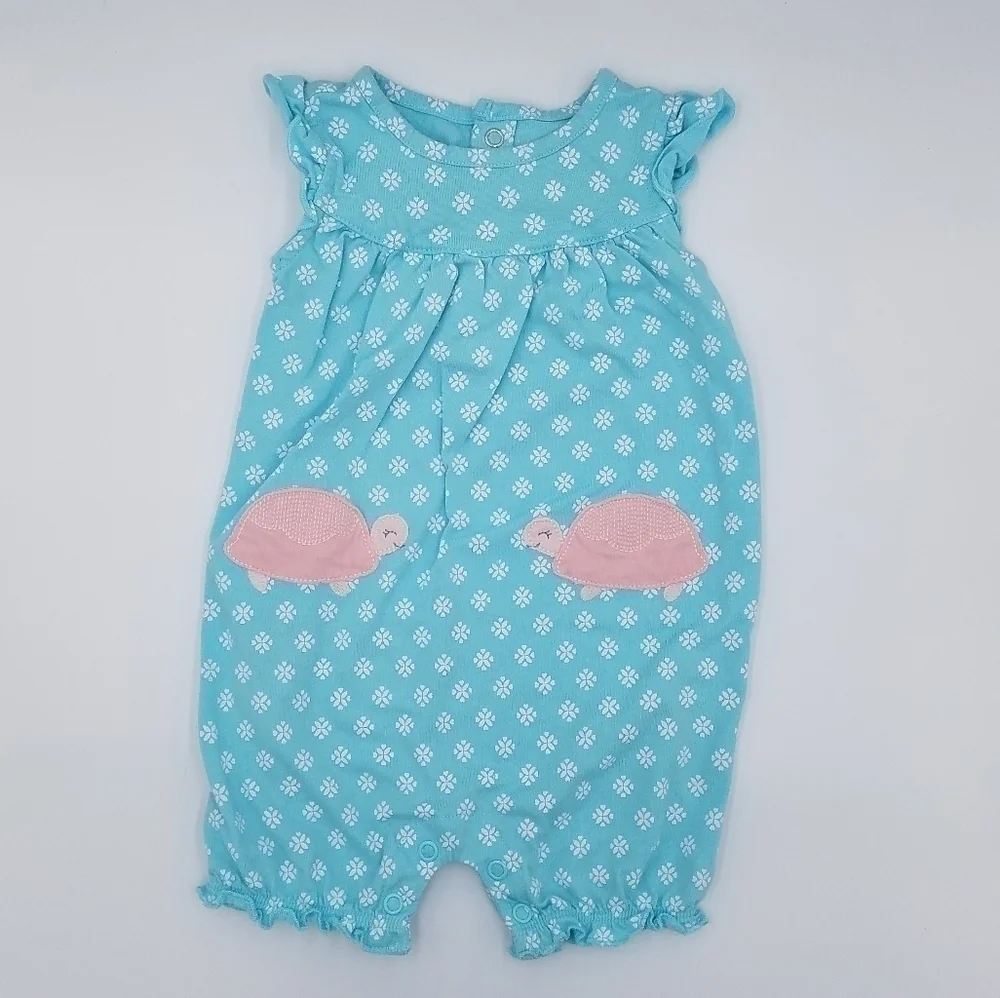 3 Rompers Turtle Frog 3-6m